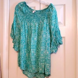 Cato Womens Large Ocean Blue Top